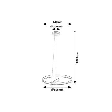 Rabalux - LED ljuskrona med textilsladd LED/40W/230V skinande krom