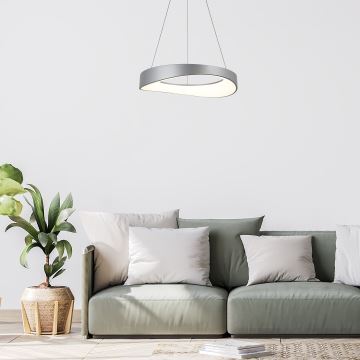 Rabalux - LED ljuskrona med textilsladd LED/56W/230V 3000K silver