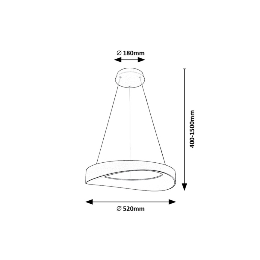 Rabalux - LED ljuskrona med textilsladd LED/56W/230V 3000K silver