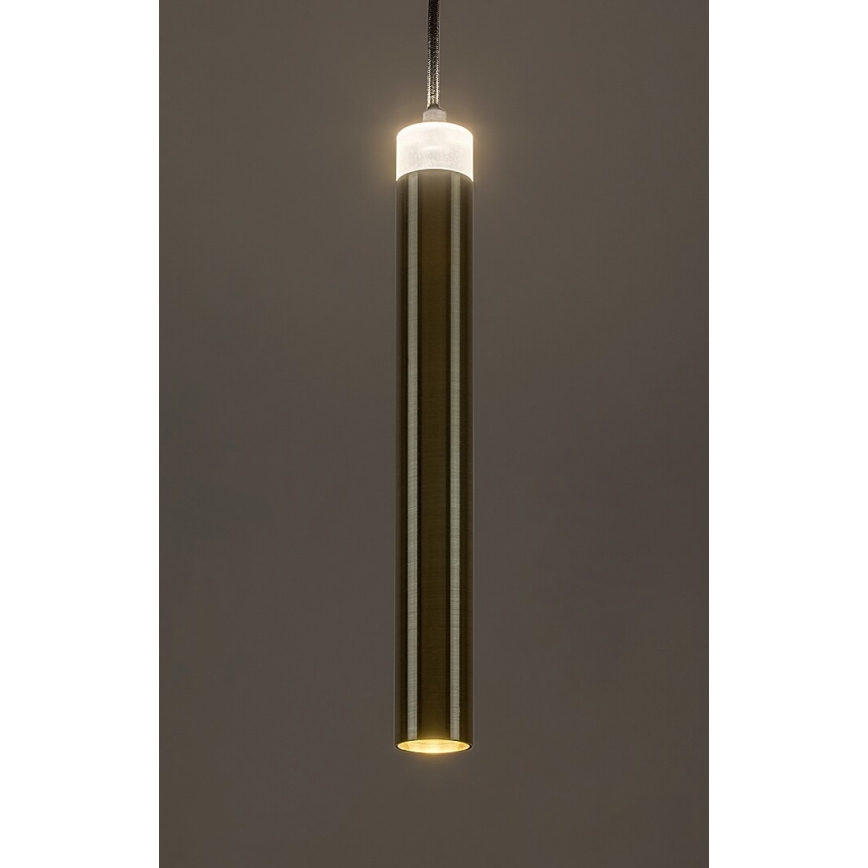 Rabalux - LED ljuskrona med textilsladd LED/10W/230V 4000K svart/guld