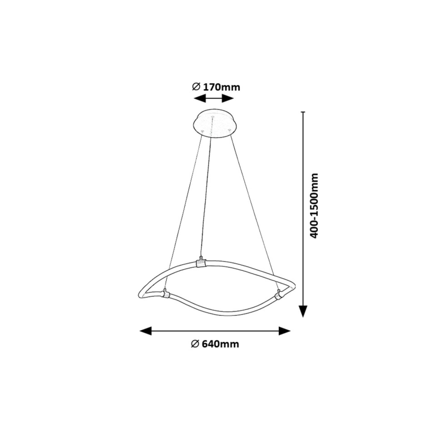 Rabalux - LED ljuskrona med textilsladd LED/34W/230V 4000K