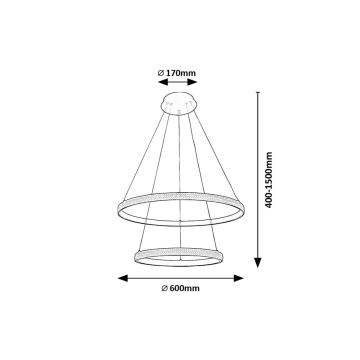 Rabalux - LED ljuskrona med textilsladd LED/60W/230V 3000K