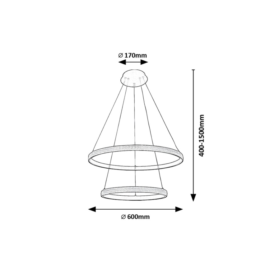 Rabalux - LED ljuskrona med textilsladd LED/60W/230V 3000K