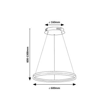 Rabalux - LED ljuskrona med textilsladd LED/35W/230V 3000/4000/6500K