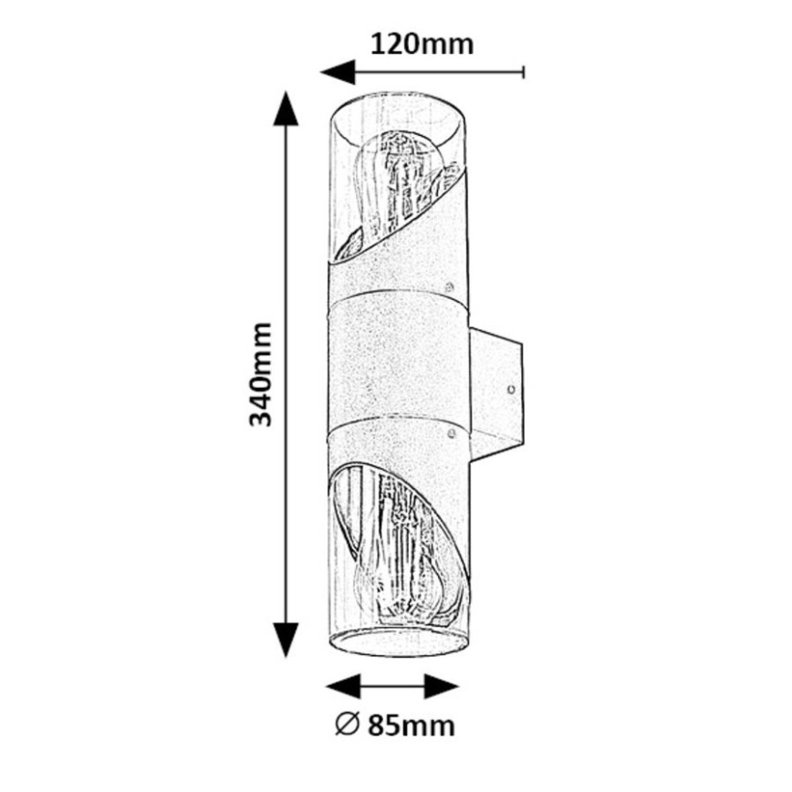 Rabalux - Vägglampa för utomhusbruk 2xE27/28W/230V IP54