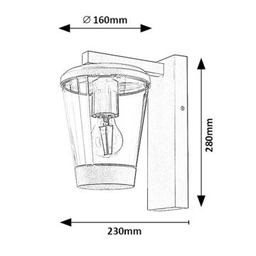 Rabalux - Vägglampa för utomhusbruk 1xE27/40W/230V IP44