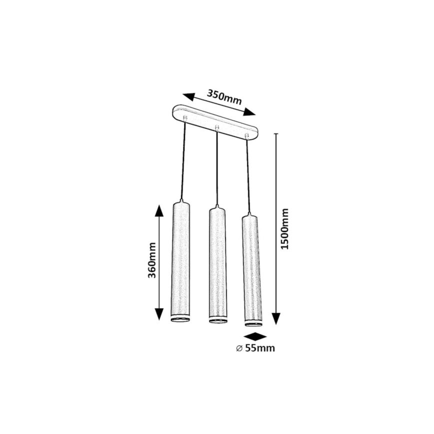 Rabalux - Ljuskrona med textilsladd 3xGU10/5W/230V