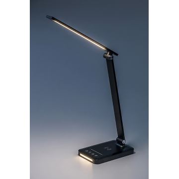 Rabalux 74213 - LED Ljusreglerad flexible bordslampa med trådlös laddning QI och USB LED/5W/5V 3000-6500K