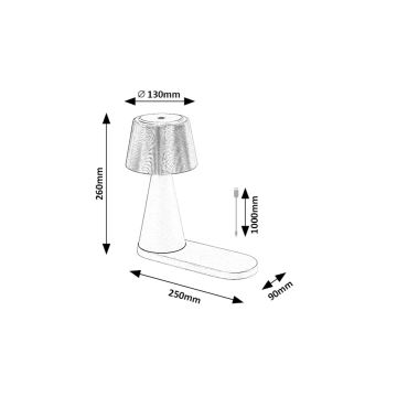 Rabalux - LED Ljusreglerad uppladdningsbar bordslampa med trådlös laddning LED/5W/5V 3000/4000/5000K