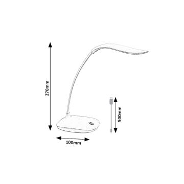 Rabalux - LED Ljusreglerad flexible bordslampa LED/2W/5V vit