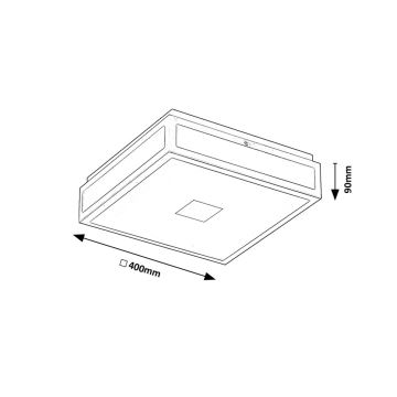 Rabalux - LED taklampa för badrum LED/24W/230V IP44 4000K 40x40 cm svart