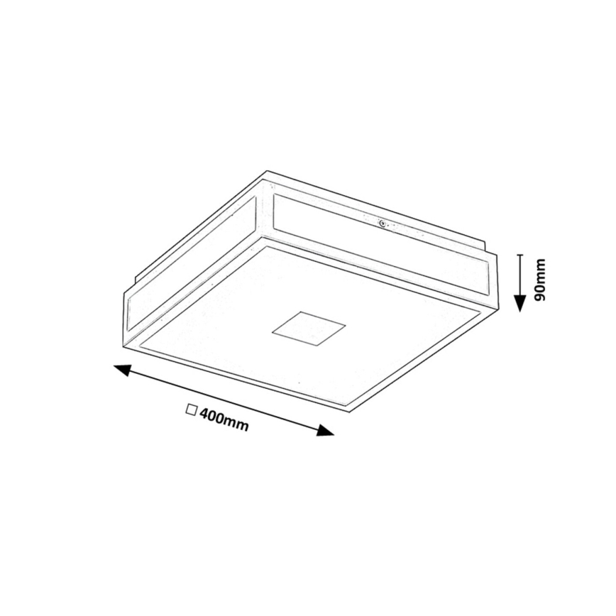 Rabalux - LED taklampa för badrum LED/24W/230V IP44 4000K 40x40 cm svart