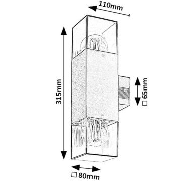 Rabalux - Vägglampa för utomhusbruk 2xE27/60W/230V IP54 svart