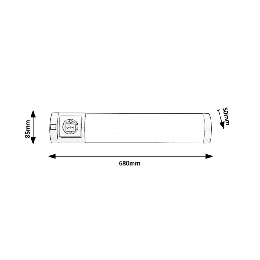 Rabalux - LED lampa för undersidan av köksskåp med en låda LED/8W/230V 4000K 68 cm matt krom