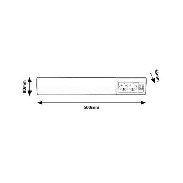 Rabalux - LED lampa för undersidan av köksskåp med 2 uttag LED/10W/230V 4000K 50 cm vit