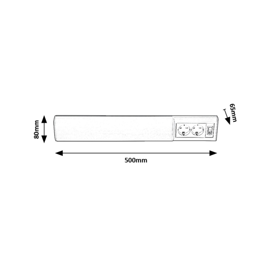 Rabalux - LED lampa för undersidan av köksskåp med 2 uttag LED/10W/230V 4000K 50 cm vit