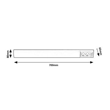 Rabalux - LED lampa för undersidan av köksskåp med 2 uttag LED/15W/230V 4000K 70 cm vit