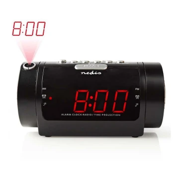 Radio väckarklocka med LED-display och projektor 230V