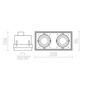 RED - Design Rendl - R12053 - Infälld spotlight ELECTRA 2xGU10/50W/230V