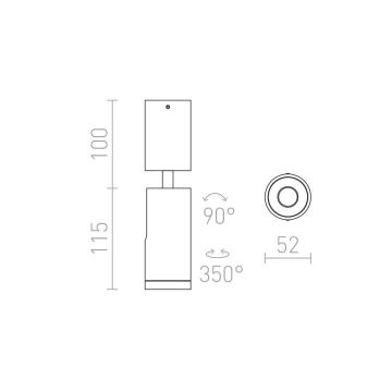 RED - Design Rendl - R12497 - LED spotlight  BOGARD LED/5W/230V svart 