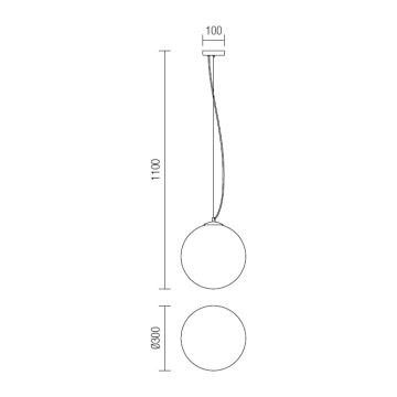 Redo 01-1065 - Ljuskrona med textilsladd OLA 1xE27/42W/230V diameter 30 cm