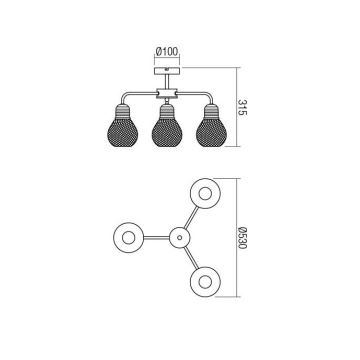 redo 01-1576 - Ljuskrona EDISON 3xE27/42W/230V