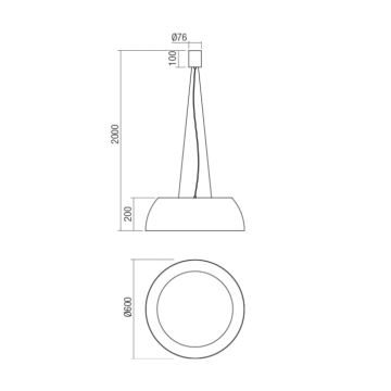 Redo 01-1732 - LED ljuskrona med textilsladd BLAIR LED/55W/230V 3000K vit