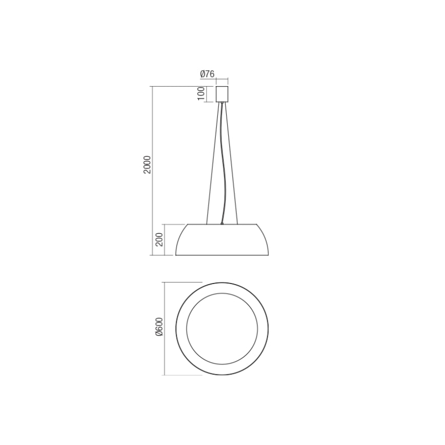 Redo 01-1732 - LED ljuskrona med textilsladd BLAIR LED/55W/230V 3000K vit