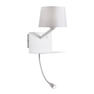 Redo 01-1807 - LED väggbelysning med en flexible liten lampa TOMO 1xE27/42W/230V + LED/3W/230V vit