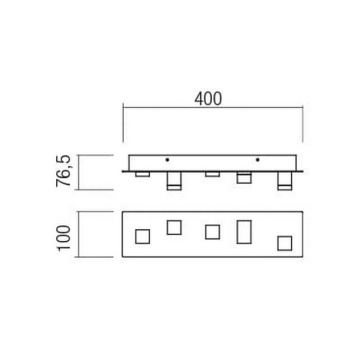 Redo 01-2013 - LED taklampa PIXEL LED/15W/230V 3000K 40x10 cm svart