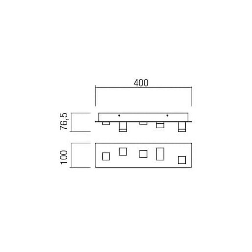 Redo 01-2013 - LED taklampa PIXEL LED/15W/230V 3000K 40x10 cm svart