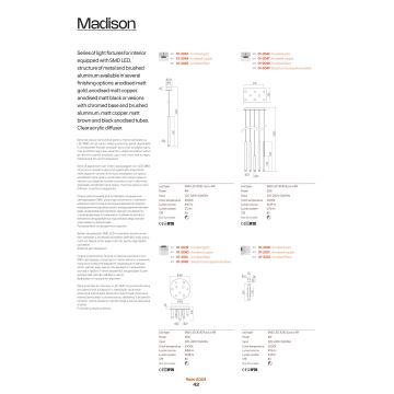 Redo 01-2056 - LED ljuskrona med textilsladd MADISON 14xLED/4W/230V svart