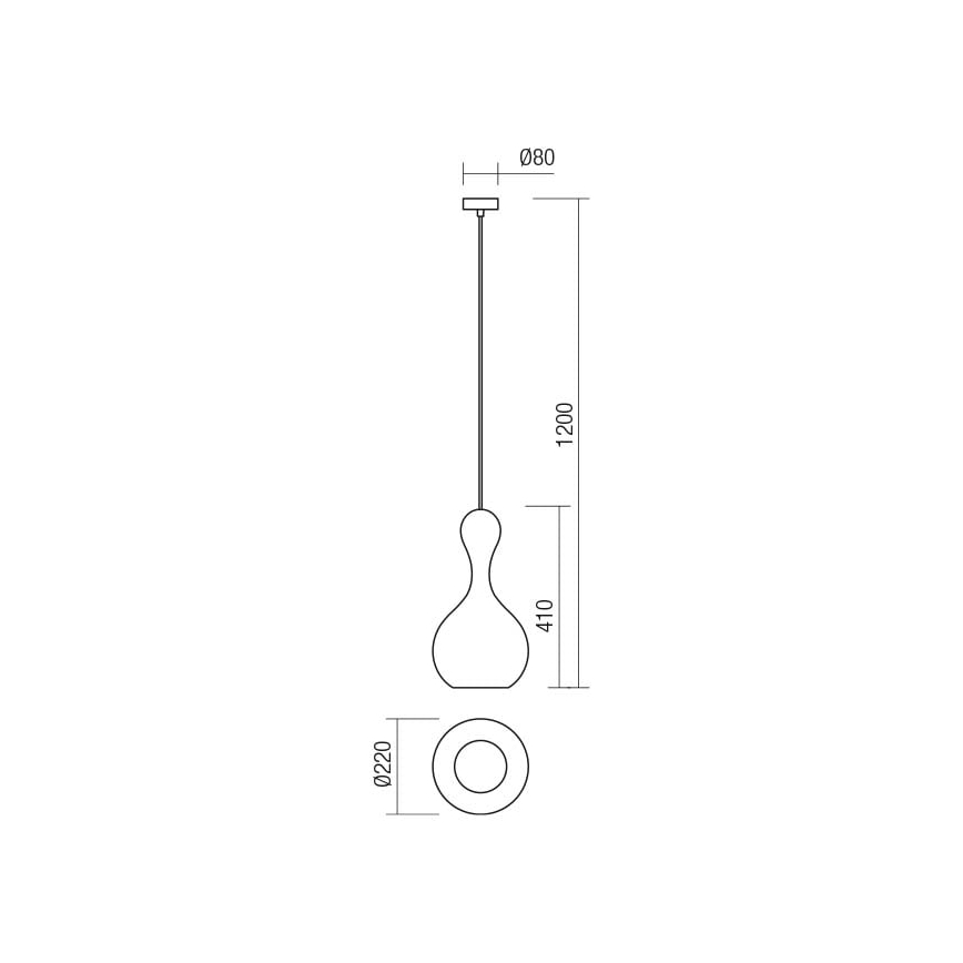 Redo 01-2259 - Ljuskrona med textilsladd LOB 1xE27/42W/230V diameter 22 cm grå