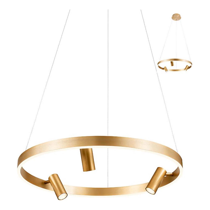 Redo 01-2490 - LED ljuskrona med textilsladd SUMMIT LED/38W/230V CRI 90 diameter 61,6 cm guld