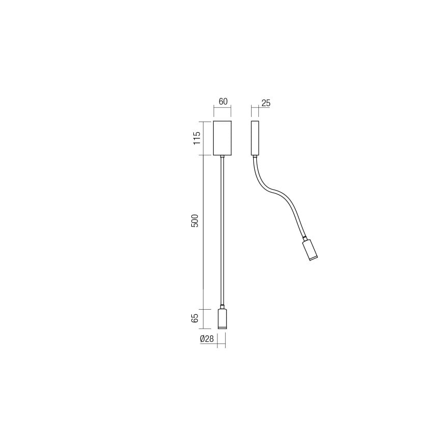 Redo 01-2754 - LED vägglampa WALLIE LED/3W/230V USB CRI 90 vit