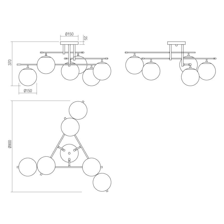 Redo 01-2948 - Taklampa ESSENTIAL 6xE14/28W/230V