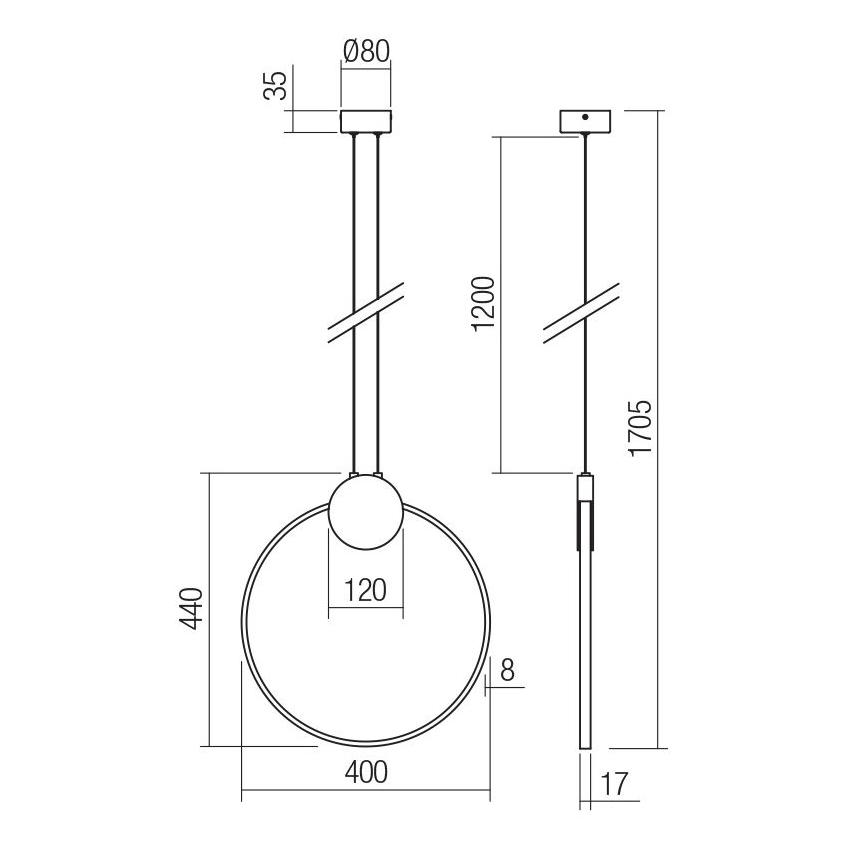 Redo 01-3106 - LED ljuskrona med textilsladd ATOM LED/11W/230V diameter 40 cm