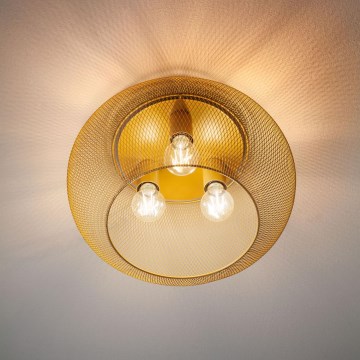 Redo 01-3139 - Taklampa CROKET 3xE27/42W/230V diameter 40 cm guld