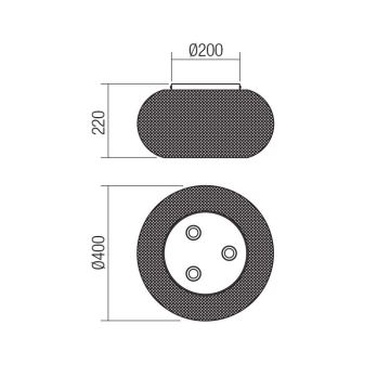 Redo 01-3139 - Taklampa CROKET 3xE27/42W/230V diameter 40 cm guld