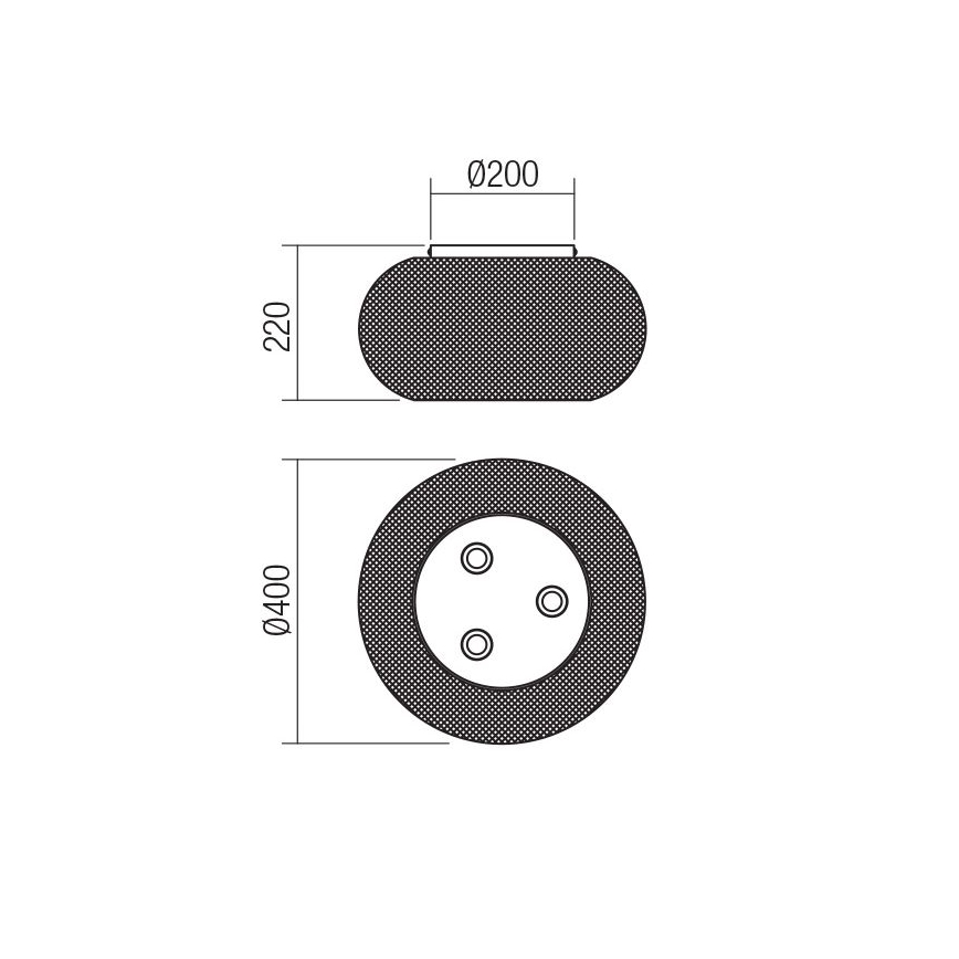 Redo 01-3139 - Taklampa CROKET 3xE27/42W/230V diameter 40 cm guld