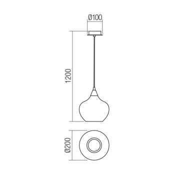 Redo 01-3191 - Ljuskrona med textilsladd TANNER 1xE14/28W/230V diameter 20 cm