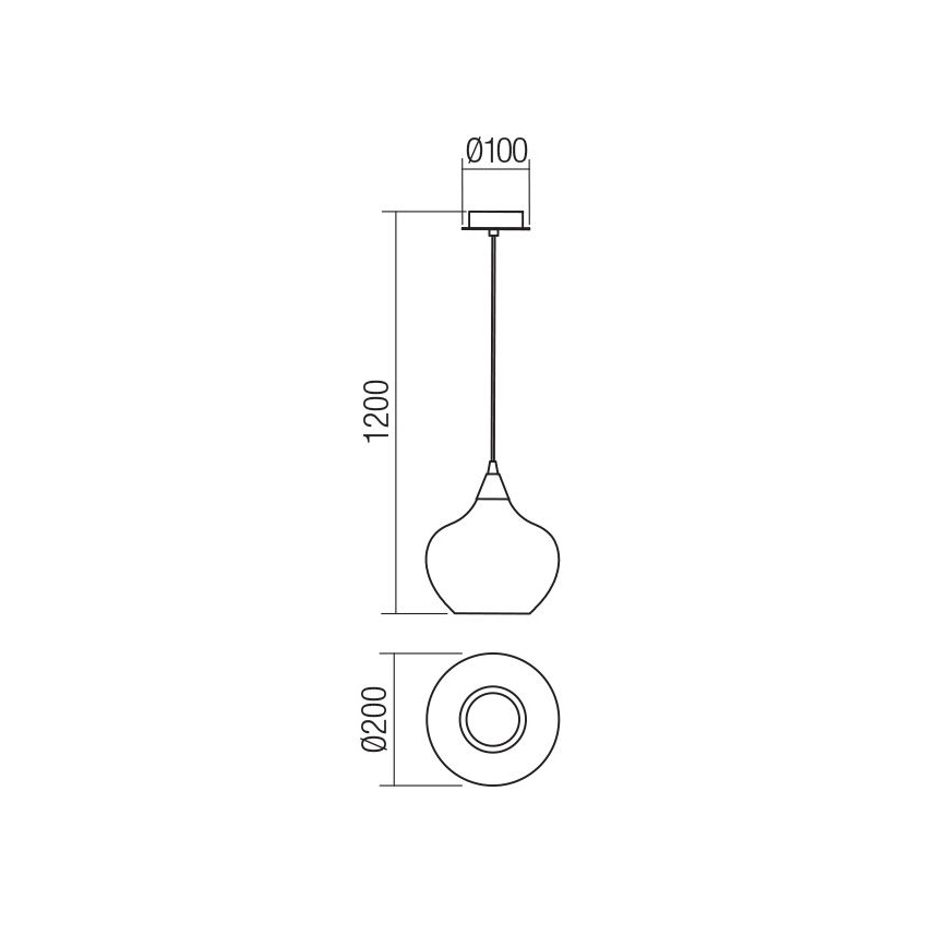 Redo 01-3191 - Ljuskrona med textilsladd TANNER 1xE14/28W/230V diameter 20 cm