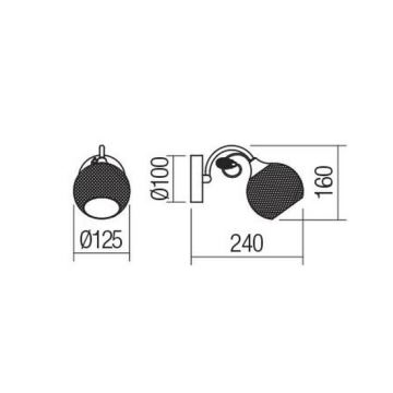 Redo 02-969 - Vägglampa ASPERA 1xE14/28W/230V svart