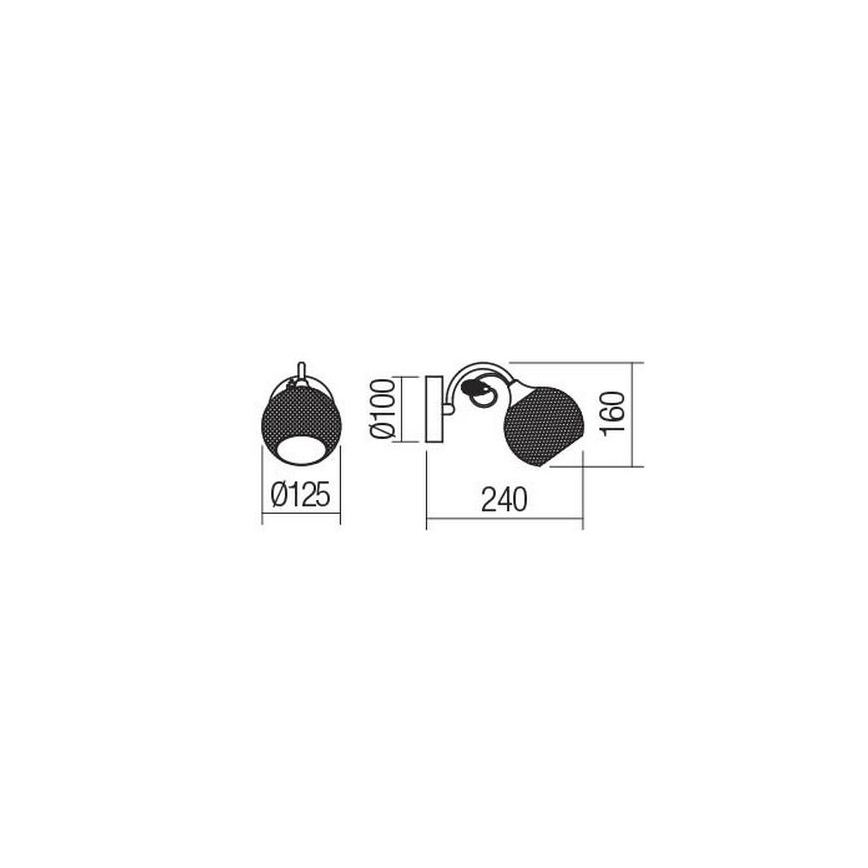 Redo 02-969 - Vägglampa ASPERA 1xE14/28W/230V svart