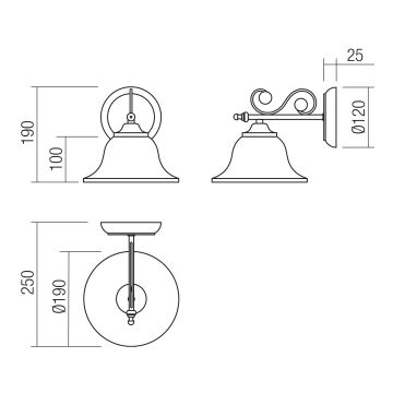 Redo 02-989 - Vägglampa VERSUS 1xE27/42W/230V