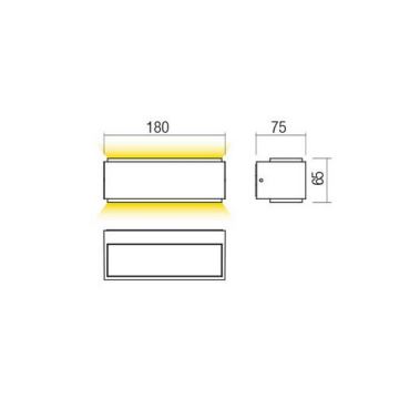 Redo 90400 - LED vägglampa för utomhusbruk DASH LED/9W/230V 4000K IP65 vit