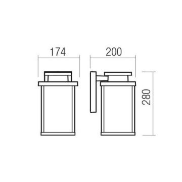 Redo 90462 - Vägglampa för utomhusbruk YARD 1xE27/42W/230V IP44 antracit