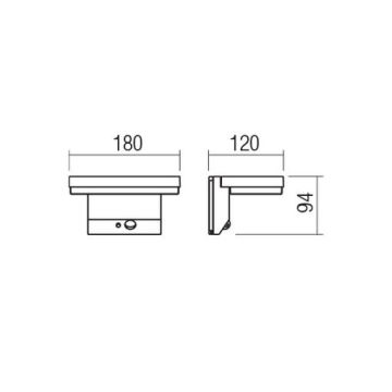 Redo 90535 - LED solcell väggbelysning med sensor TAIYO LED/2W/3,7V 3000K IP54 antracit