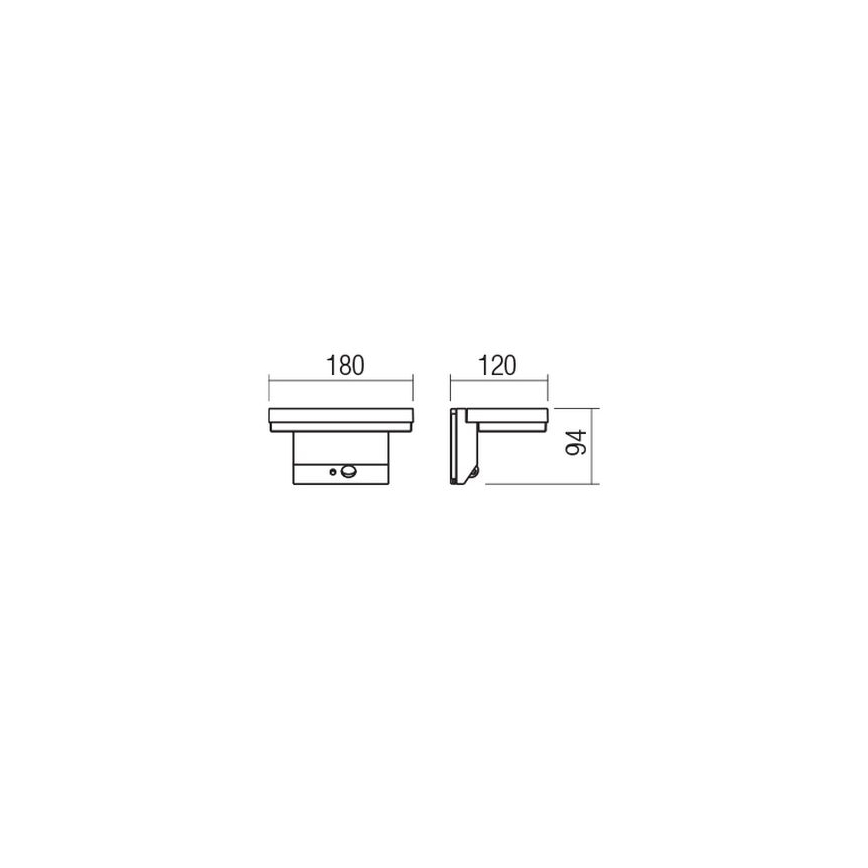 Redo 90535 - LED solcell väggbelysning med sensor TAIYO LED/2W/3,7V 3000K IP54 antracit