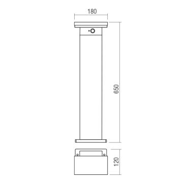 Redo 90536 - LED solcellslampa med sensor TAIYO LED/2W/3,7V 3000K IP54 antracit